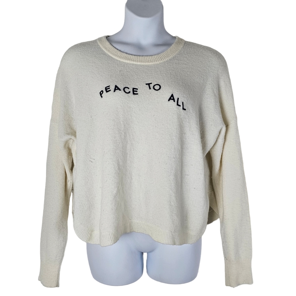 Madewell Peace to All Alpaca Wool Sweater Off White Women's Size Extra Large XL